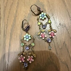 Floral Multicolor Dangle Earrings by Michael Negrin